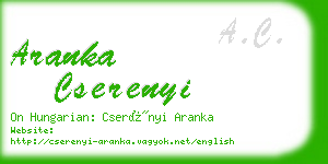 aranka cserenyi business card